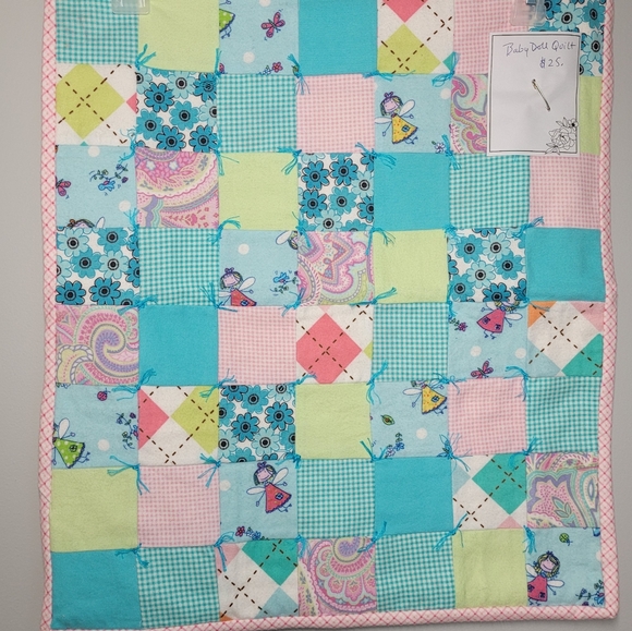 Doll Quilt For 18 Inch Doll Handmade Quilt Heirloom Quality. - Picture 2 of 7
